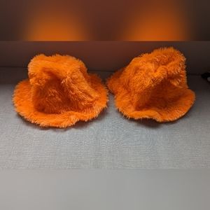 Brand New Two Orange Furry Hats